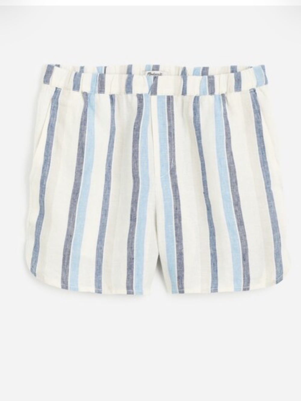 Madewell Curved Hem Pull-On Shorts in 100% Linen